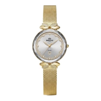 Roscani ROSWS14555 Silver Dial Gold Stainless Steel Strap Analog Women Watch